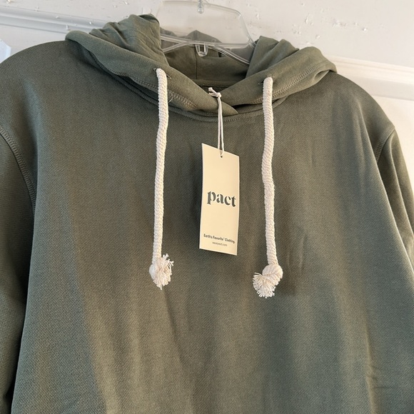 PACT 100% Organic Cotton Cotton Caper One For All Unisex Hoodie Sage (XS) BNWT - Picture 2 of 11